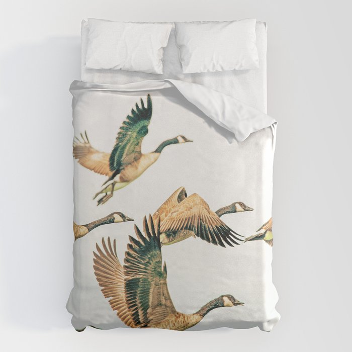 Fly Away || #photography #birds Duvet Cover Gallery Image 1