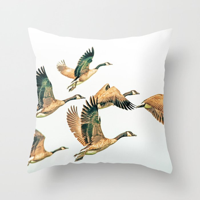 Fly Away || #photography #birds Throw Pillow Gallery Image 1