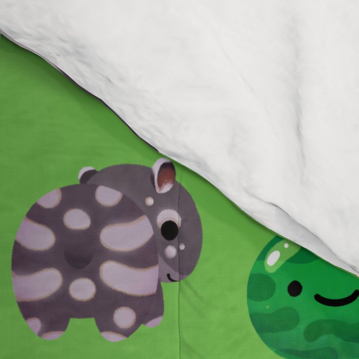 Tapir and baby watermelons Comforter Gallery Image 4