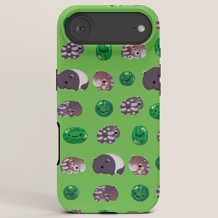 Tapir and baby watermelons iPhone Case Gallery Image 6