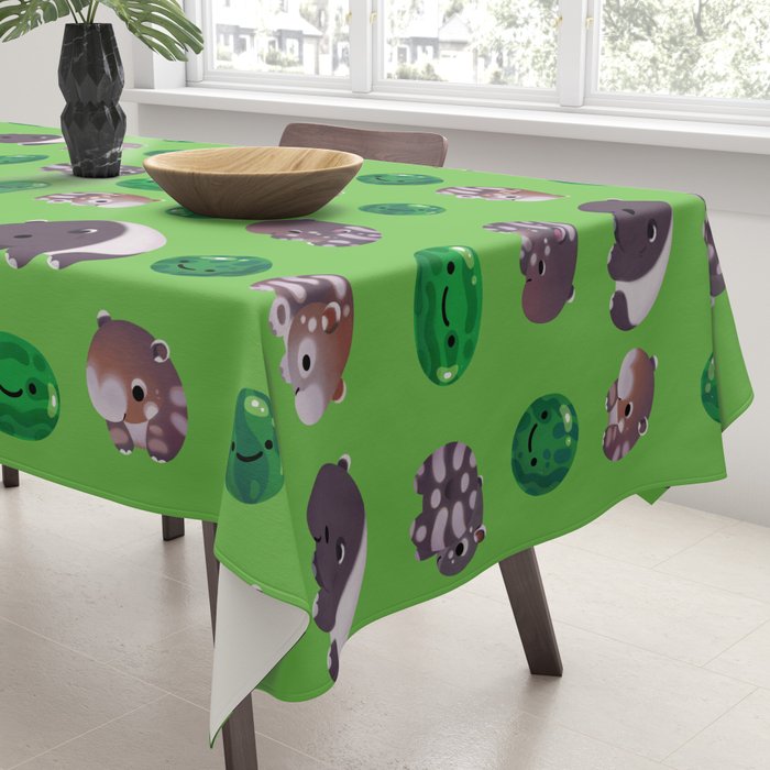 Tapir and baby watermelons Tablecloth Gallery Image 3
