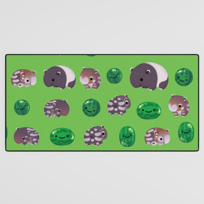 Tapir and baby watermelons Desk Mat Gallery Image 3