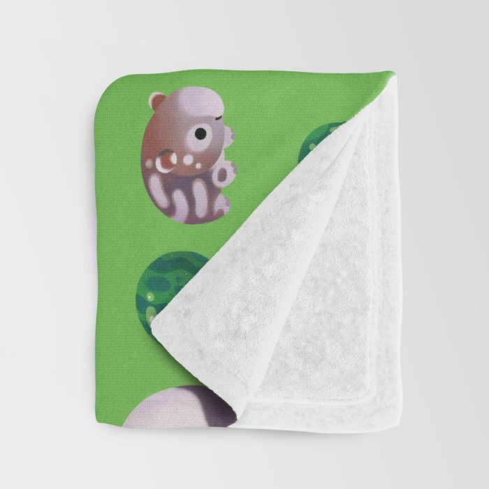 Tapir and baby watermelons Throw Blanket Gallery Image 3