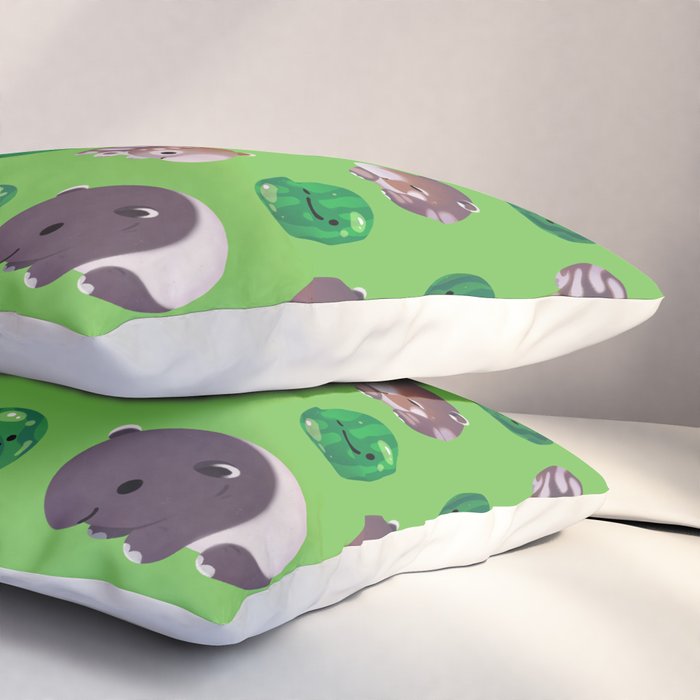Tapir and baby watermelons Pillow Sham Gallery Image 3