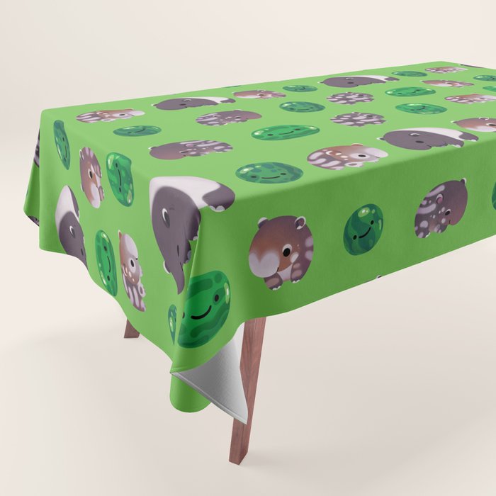Tapir and baby watermelons Tablecloth Gallery Image 1