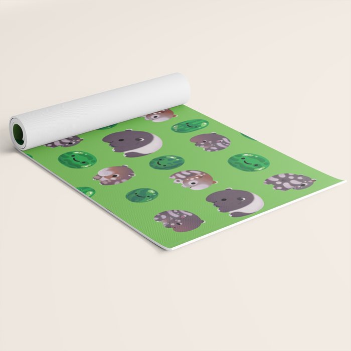 Tapir and baby watermelons Yoga Mat Gallery Image 2