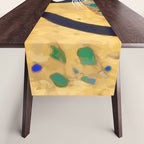 Klimt Cat with Colorful Red and Blue Flowers Table Runner Gallery Image 1