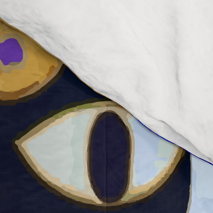Klimt Cat with Colorful Red and Blue Flowers Comforter Gallery Image 4