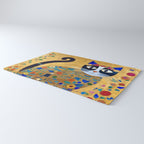 Klimt Cat with Colorful Red and Blue Flowers Rug Gallery Image 3