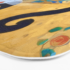 Klimt Cat with Colorful Red and Blue Flowers Bath Mat Gallery Image 3