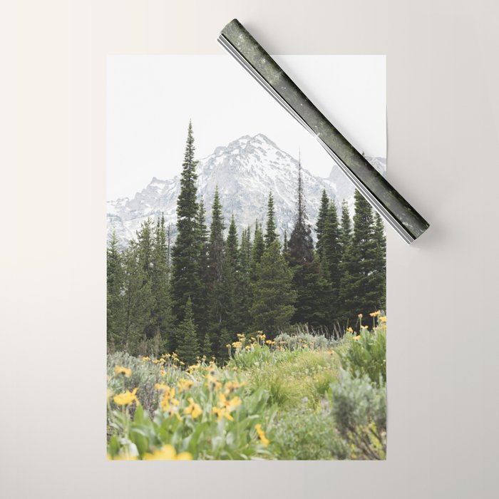 Grand Teton National Park Wildflower Adventure - Wanderlust Mountains Wrapping Paper Gallery Image 1