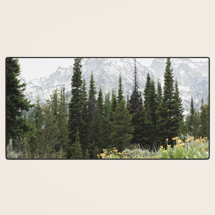 Grand Teton National Park Wildflower Adventure - Wanderlust Mountains Desk Mat Gallery Image 3