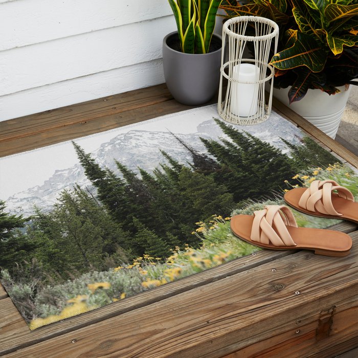 Grand Teton National Park Wildflower Adventure - Wanderlust Mountains Outdoor Rug Gallery Image 2