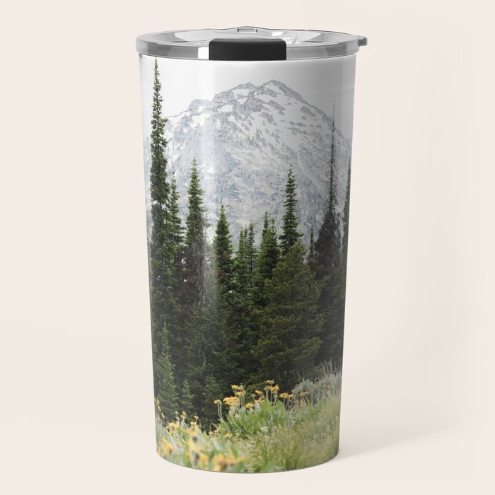 Grand Teton National Park Wildflower Adventure - Wanderlust Mountains Travel Mug Gallery Image 1