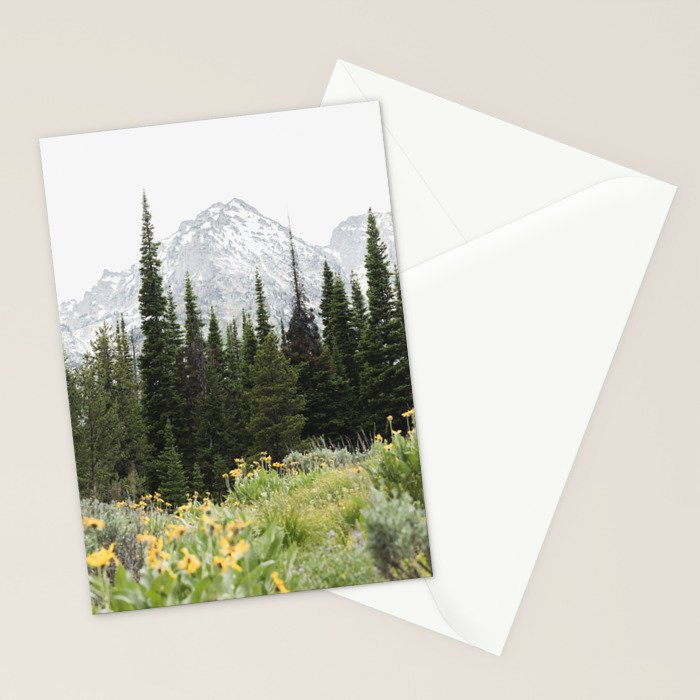 Grand Teton National Park Wildflower Adventure - Wanderlust Mountains Stationery Card Gallery Image 2