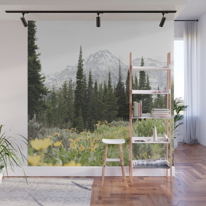 Grand Teton National Park Wildflower Adventure - Wanderlust Mountains Wall Mural Gallery Image 1