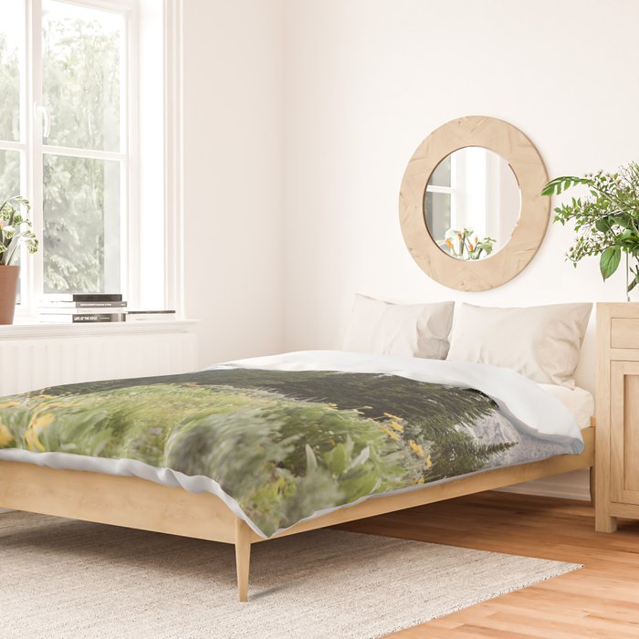 Grand Teton National Park Wildflower Adventure - Wanderlust Mountains Duvet Cover Gallery Image 2