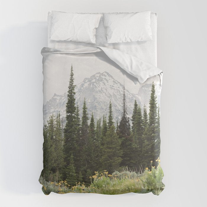 Grand Teton National Park Wildflower Adventure - Wanderlust Mountains Duvet Cover Gallery Image 1