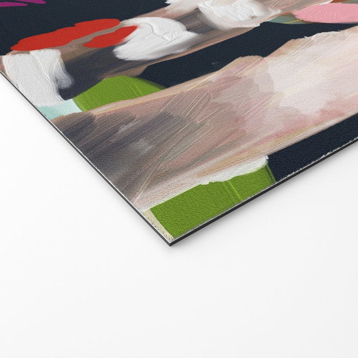 birches in garden abstract modern art Welcome Mat Gallery Image 2