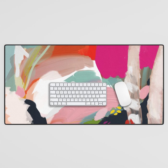 birches in garden abstract modern art Desk Mat Gallery Image 1