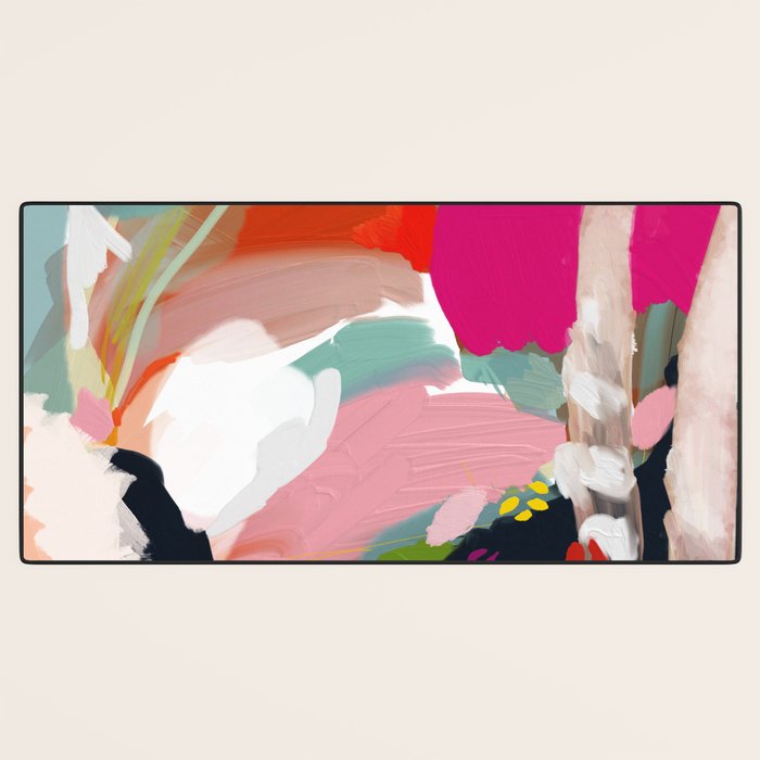 birches in garden abstract modern art Desk Mat Gallery Image 3