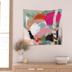 birches in garden abstract modern art Wall Tapestry Gallery Image 2