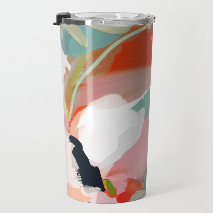 birches in garden abstract modern art Travel Mug Gallery Image 3