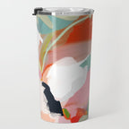 birches in garden abstract modern art Travel Mug Gallery Image 3