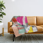 birches in garden abstract modern art Throw Blanket Gallery Image 1