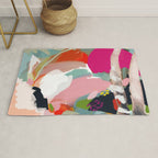 birches in garden abstract modern art Rug Gallery Image 1