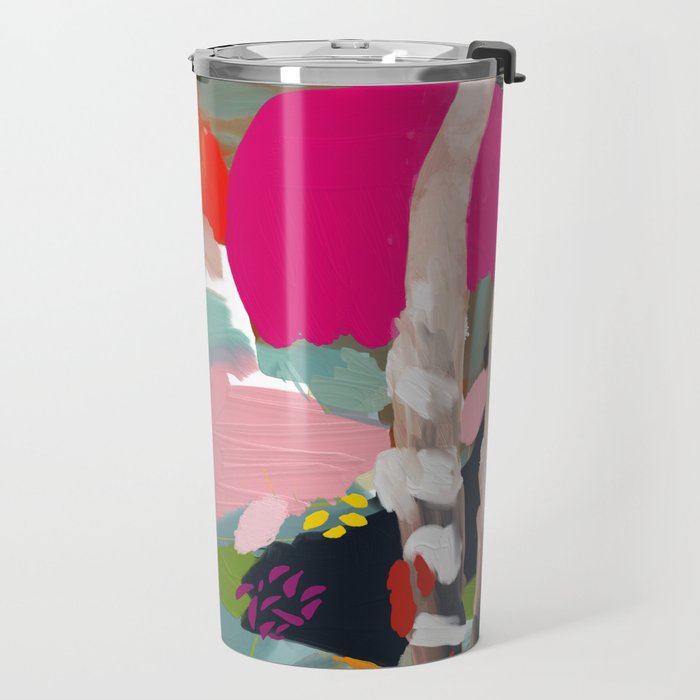 birches in garden abstract modern art Travel Mug Gallery Image 2