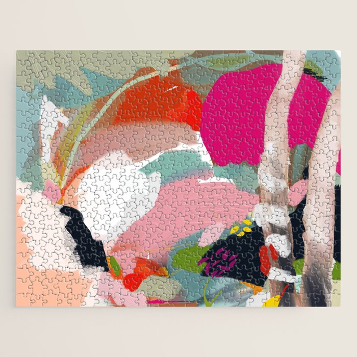 birches in garden abstract modern art Jigsaw Puzzle Gallery Image 1