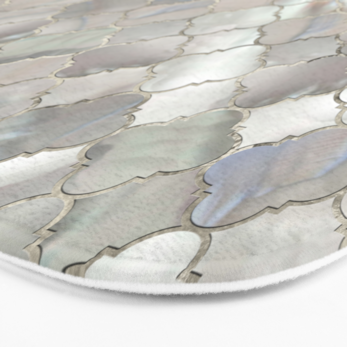 Quatrefoil Moroccan Pattern Mother of Pearl Bath Mat Gallery Image 3
