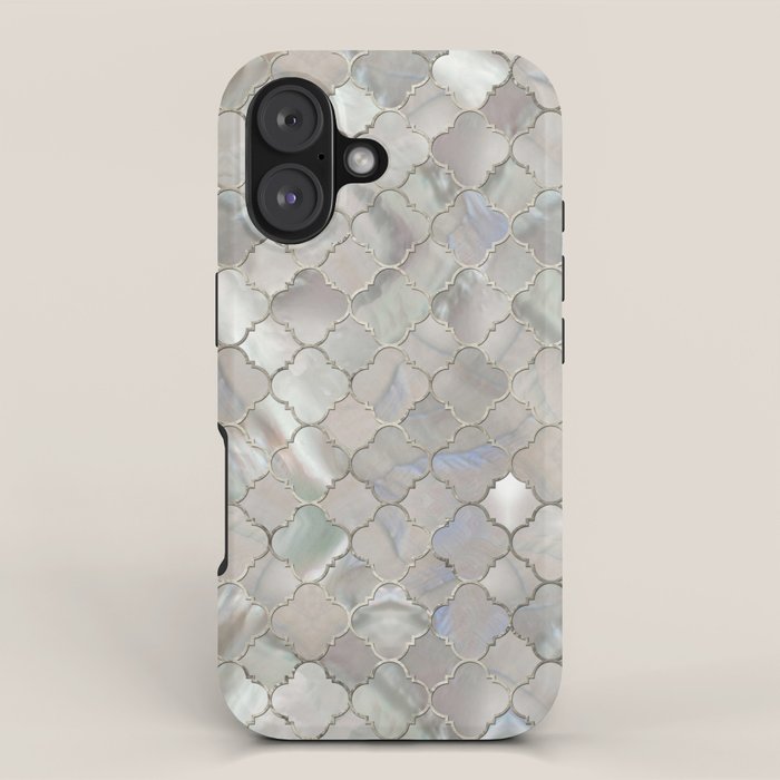 Quatrefoil Moroccan Pattern Mother of Pearl iPhone Case Gallery Image 1