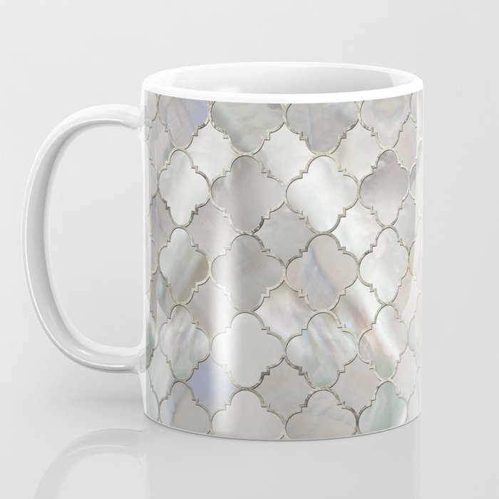 Quatrefoil Moroccan Pattern Mother of Pearl Coffee Mug Gallery Image 3