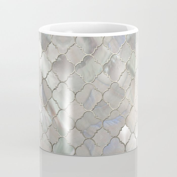 Quatrefoil Moroccan Pattern Mother of Pearl Coffee Mug Gallery Image 4