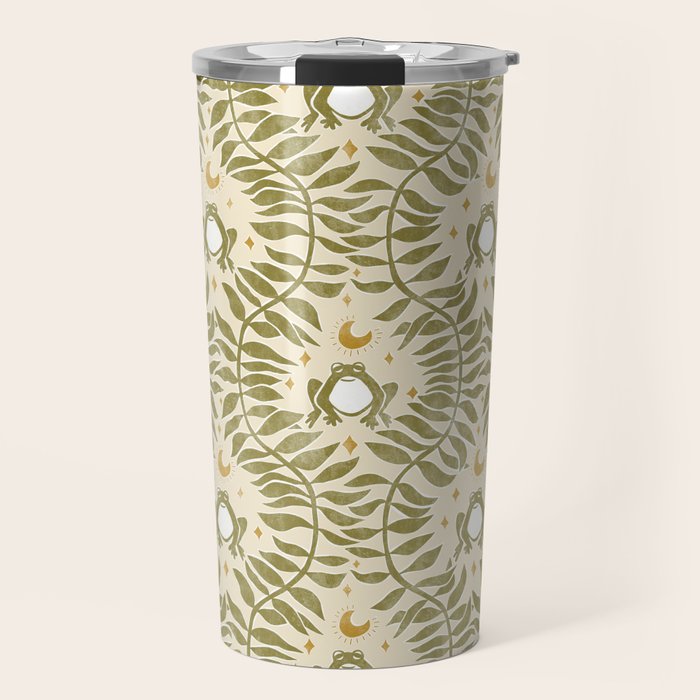 Froggie  Ogee - moss green and cream Travel Mug Gallery Image 1