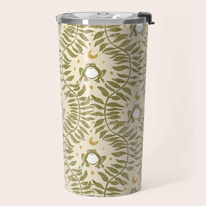 Froggie  Ogee - moss green and cream Travel Mug Gallery Image 2