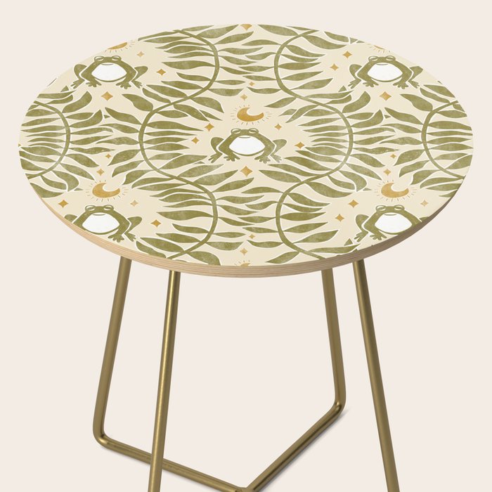 Froggie  Ogee - moss green and cream Side Table Gallery Image 2