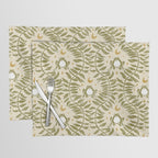 Froggie  Ogee - moss green and cream Placemat Gallery Image 1