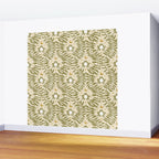 Froggie  Ogee - moss green and cream Wall Mural Gallery Image 2