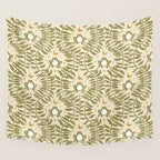 Froggie  Ogee - moss green and cream Wall Tapestry Gallery Image 4