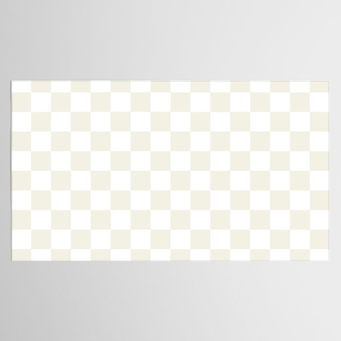 Checkerboard Check Pattern in Pale Light Neutral Beige on White Tablecloth Gallery Image 2