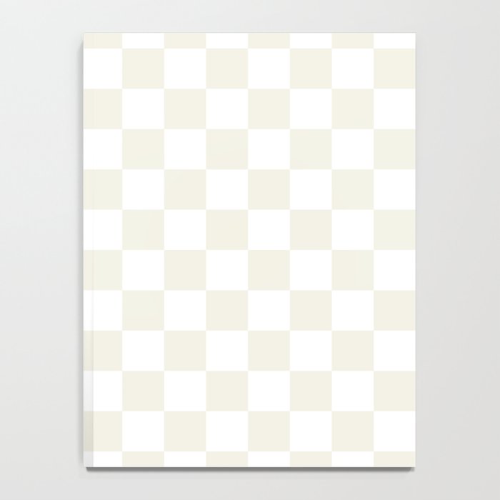 Checkerboard Check Pattern in Pale Light Neutral Beige on White Notebook Gallery Image 4