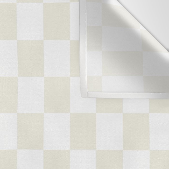 Checkerboard Check Pattern in Pale Light Neutral Beige on White Wall Tapestry Gallery Image 3