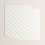 Checkerboard Check Pattern in Pale Light Neutral Beige on White Wrapping Paper Gallery Image 3