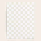 Checkerboard Check Pattern in Pale Light Neutral Beige on White Poster Gallery Image 4