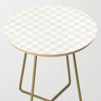Checkerboard Check Pattern in Pale Light Neutral Beige on White Side Table Gallery Image 2