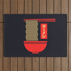 Ramen Minimal - Black Outdoor Rug Gallery Image 1