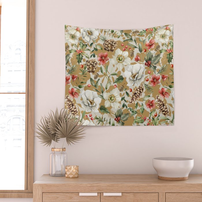 Winter flowers WP1 Wall Tapestry Gallery Image 2